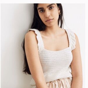 Madewell Crochet Ruffle Sleeve Tank- M/L